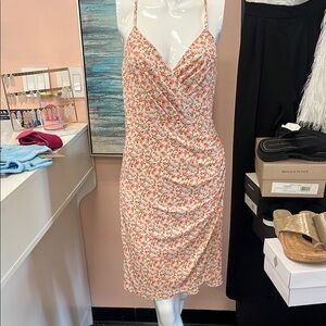 BCBGeneration Sequin Embellished Pink and Gold Midi Dress SPL